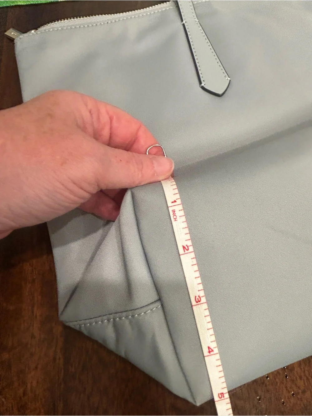 kate spade gray nylon zip-top tote “Kitt” Large